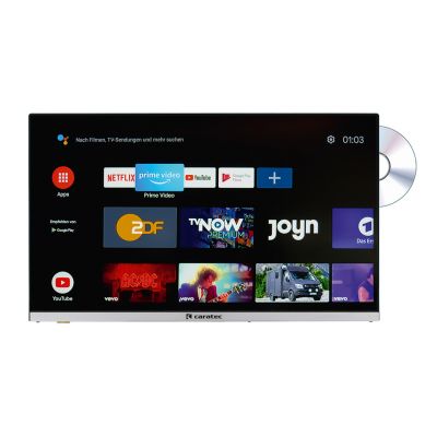 Caratec Vision CAV240X-DB.SB 60cm (24") Weitwinkel TV mit DVB-T2 HD, DVB-S2 HD, DVD-Player, Bluetooth und Smart TV Stick