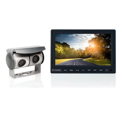 Caratec Safety CSV7010T Rückfahrvideo-Set mit 7" Monitor und Twin-Kamera